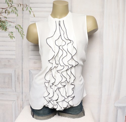 Weiße volant chiffon - h&m, top
