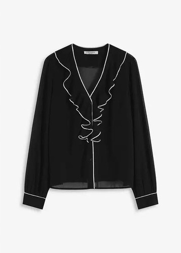 Chiffonbluse 46 schwarz - 46,