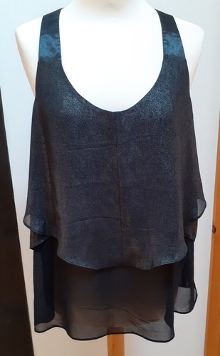 Chiffon top schwarz m - gr.,