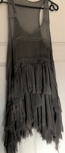 Chiffon top ärmellos - -, viel