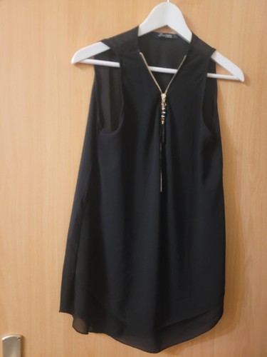Schwarzes chiffon blusentop - schwarzes,