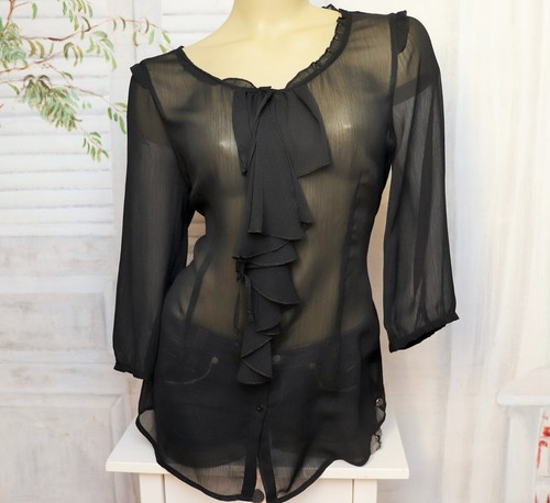 Schwarze mexx chiffon rüschen - schwarze,