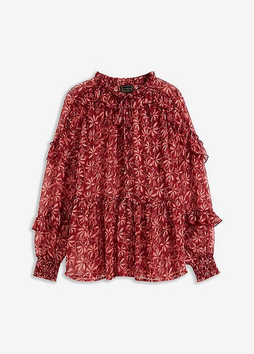 Chiffonbluse 44 rubinrot - gr.,