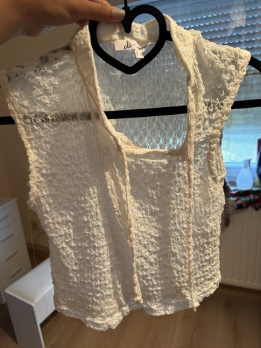 Weißes damen top aus - aus, chiffon