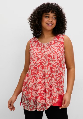 Top rot sheego damen - top,