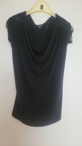 Damen top schwarz chiffon - top,