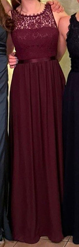 Maxi abendkleid weinrot 34 - abendkleid,